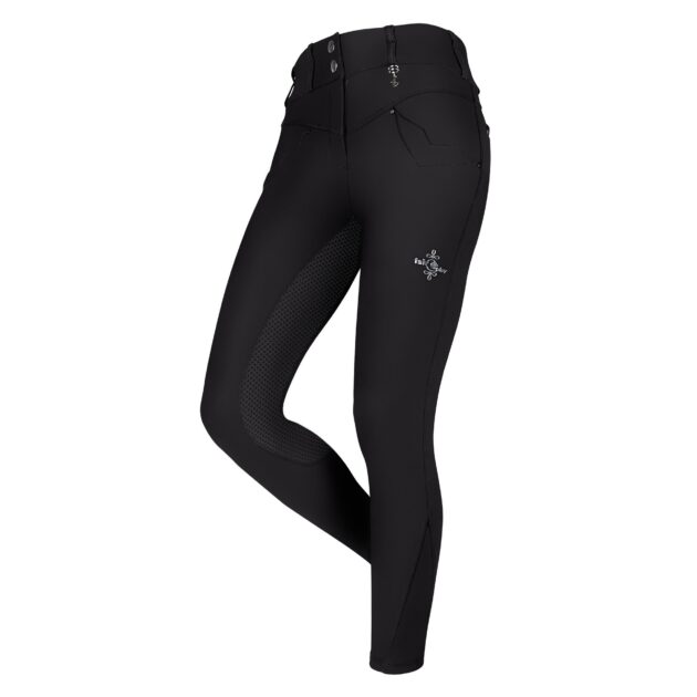 Fair Play VITA Ladies High Rise Full Seat Winter Breeches, Black - Image 2