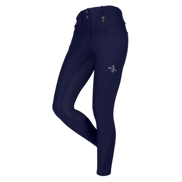 Fair Play VITA Ladies High Rise Full Seat Winter Breeches, Navy - Image 2