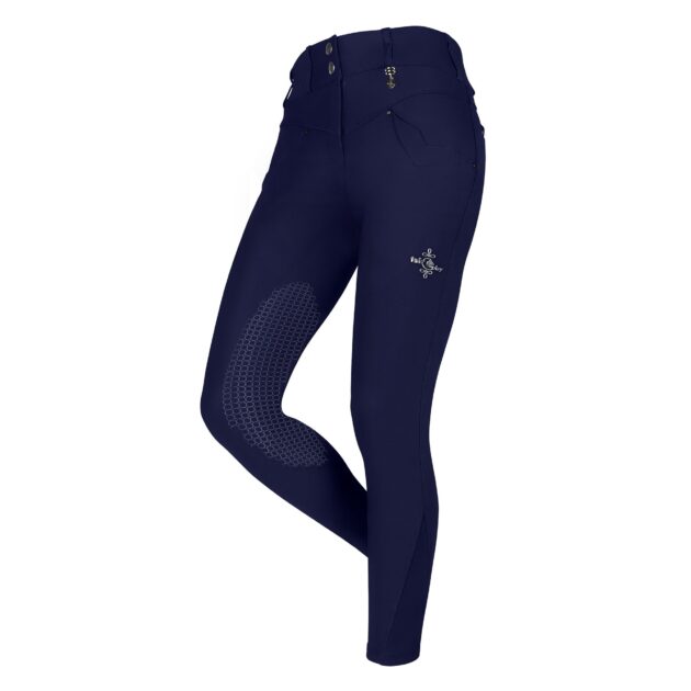 Fair Play VITA Ladies High Rise Knee Grip Winter Breeches, Navy - Image 2