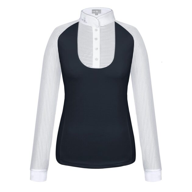 Fair Play Competition Shirt JUSTINE AIRY Long Sleeve White-Black