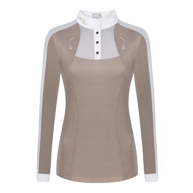 Fair Play Competition Shirt Long Sleeve LORELLA Beige-White