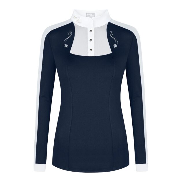 Fair Play Competition Shirt Long Sleeve LORELLA Navy-White