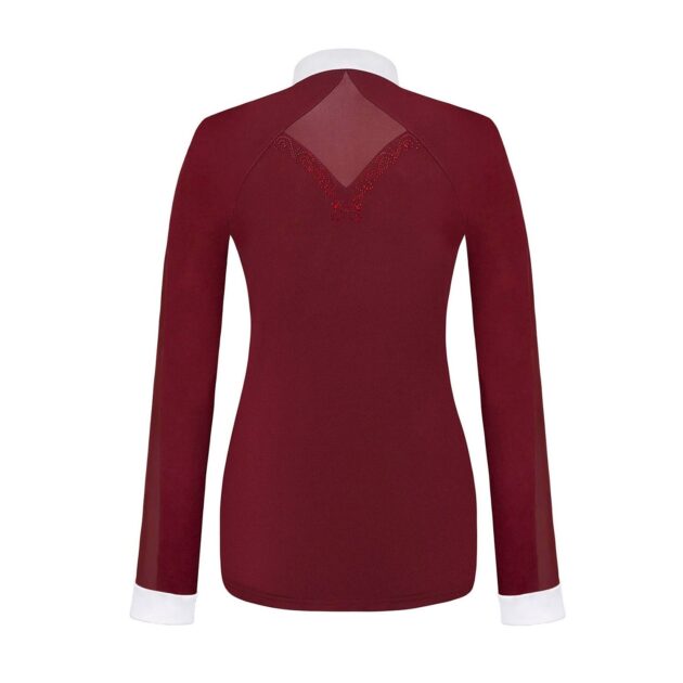 Fair Play Competition Shirt Long Sleeve CATHRINE Burgundy-White - Image 2