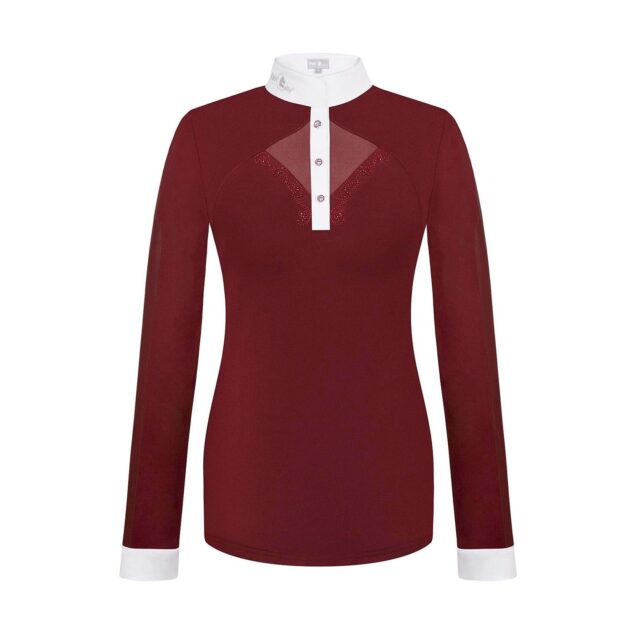 Fair Play Competition Shirt Long Sleeve CATHRINE Burgundy-White