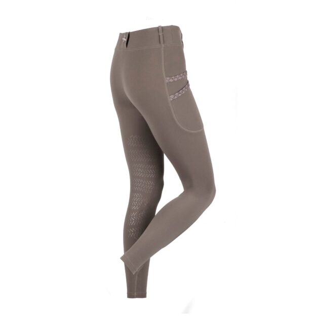 Fair Play MARINA Knee Grip Winter Riding Leggings, Taupe Grey - Image 2