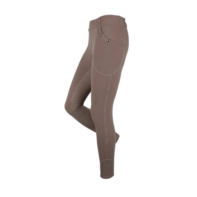 Fair Play MARTHA Full Grip Winter Riding Leggings, Taupe Grey