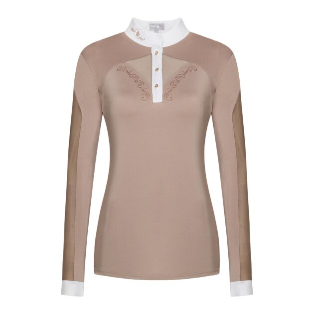 Fair Play Competition Shirt Long Sleeve CATHRINE ROSEGOLD Beige/White