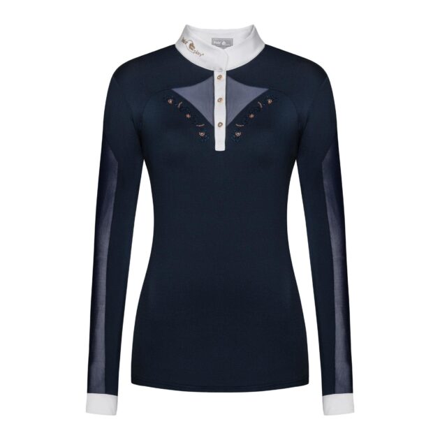 Fair Play Competition Shirt Long Sleeve CATHRINE ROSEGOLD Navy/White