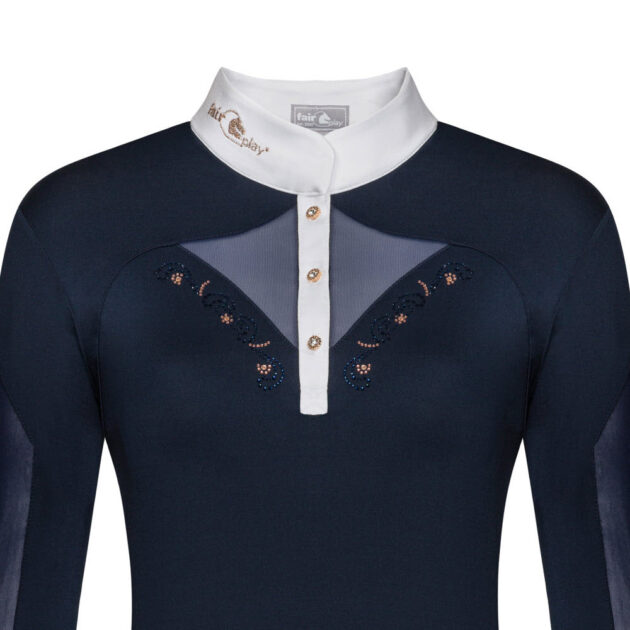 Fair Play Competition Shirt Long Sleeve CATHRINE ROSEGOLD Navy/White - Image 3