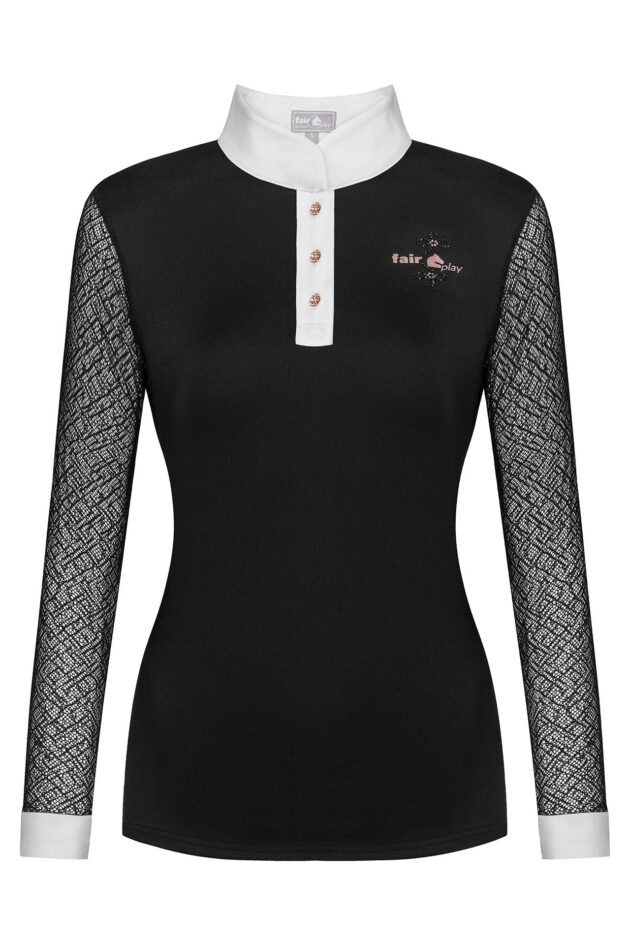 Fair Play Competition Shirt CECILE Long Sleeve ROSEGOLD, Black