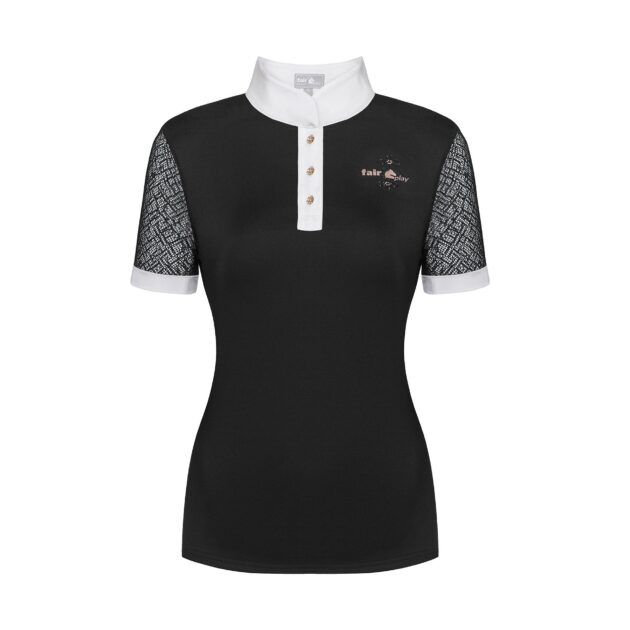 Fair Play Competition Shirt CECILE Short Sleeve ROSEGOLD, Black/White