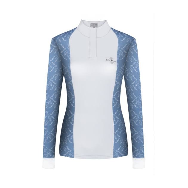 Fair Play Ladies Longsleeve Competition Shirt MINNA, Pastel Blue-White