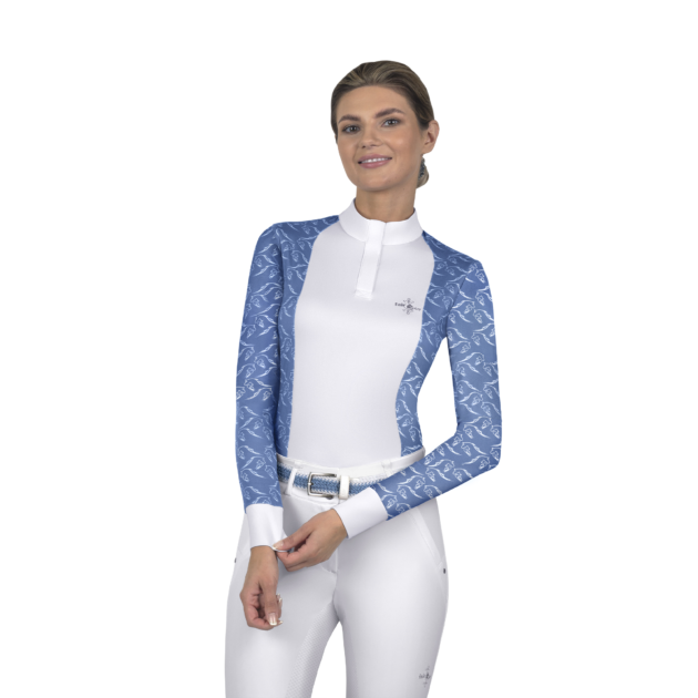 Fair Play Ladies Longsleeve Competition Shirt MINNA, Pastel Blue-White - Image 3