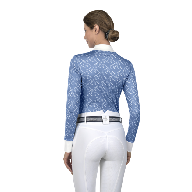 Fair Play Ladies Longsleeve Competition Shirt MINNA, Pastel Blue-White - Image 4