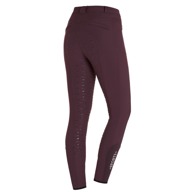 Schockemohle Julina Style Mid Rise, Full Seat Winter Breeches, Wine - Image 2