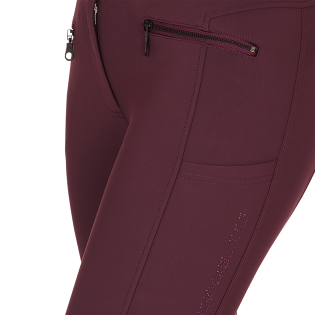 Schockemohle Julina Style Mid Rise, Full Seat Winter Breeches, Wine - Image 3