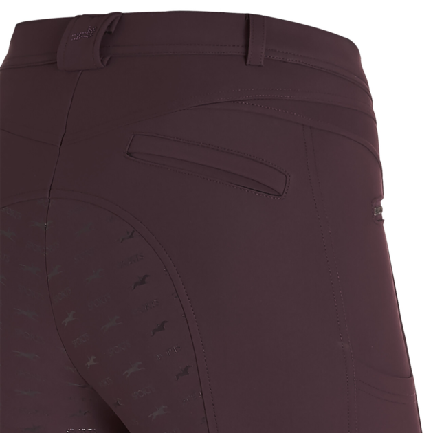 Schockemohle Julina Style Mid Rise, Full Seat Winter Breeches, Wine - Image 4