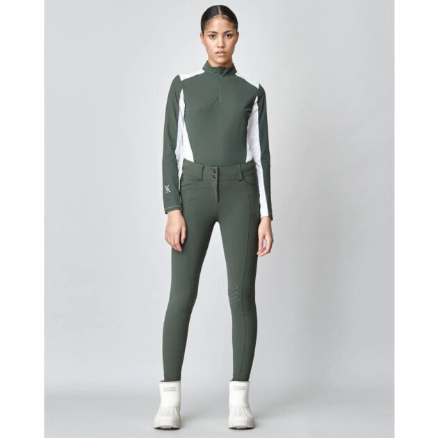 Yagya Ladies Compression Performance Breeches Knee Grip, Green - Image 2