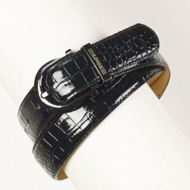 Romfh Croc Belt Black Patent