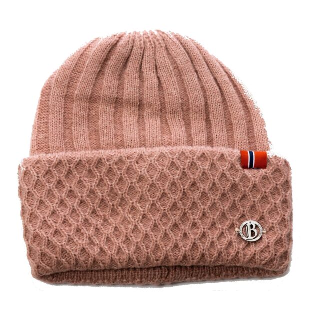 B Vertigo Rudy Knitted Hat, Old Rose - Image 2