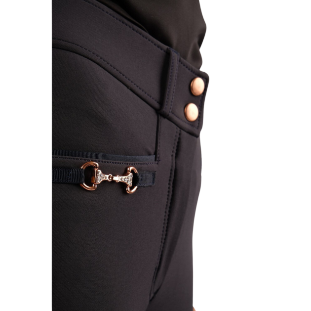 Montar Molly Yati Rosegold High Rise, Full Grip Breeches, Navy - Image 3