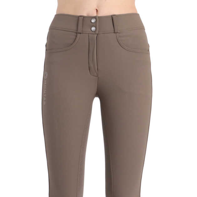 Montar Megan Yati Ladies High Rise Knee Grip Breeches, Mud