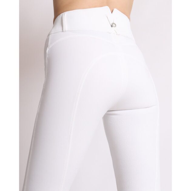 Montar Megan Yati Ladies High Rise Full Grip Breeches, White - Image 4