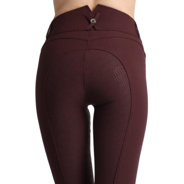 Montar Megan Yati High Rise Breeches V2 - Plum, Full Grip - Image 2