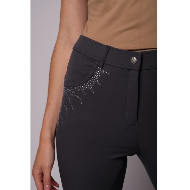 Montar Femke Yati Normal Waist, Mid Rise Crystal Lians Full Grip Breeches, Grey - Image 2