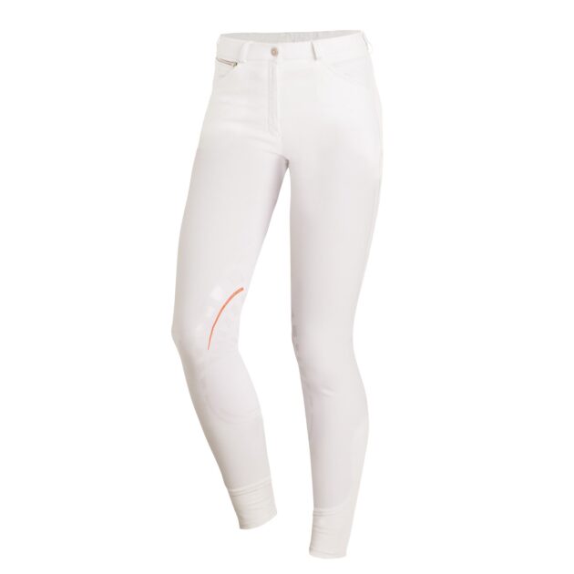 Schockemohle Libra Grip Ladies' Knee Grip, Mid Rise Breeches, White