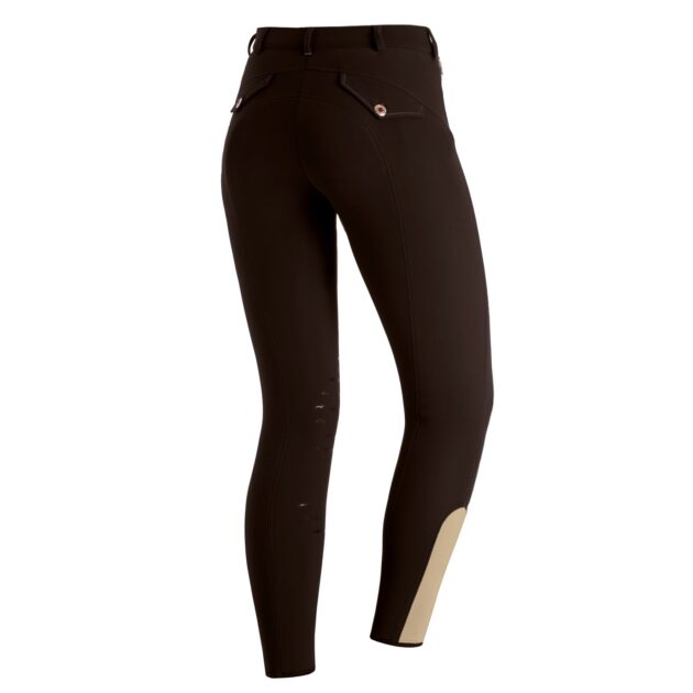 Schockemohle Eleonore Ladies' Knee Grip, Mid Rise Breeches, Dark Brown - Image 2