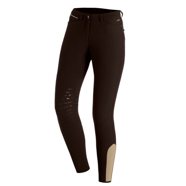 Schockemohle Eleonore Ladies' Knee Grip, Mid Rise Breeches, Dark Brown