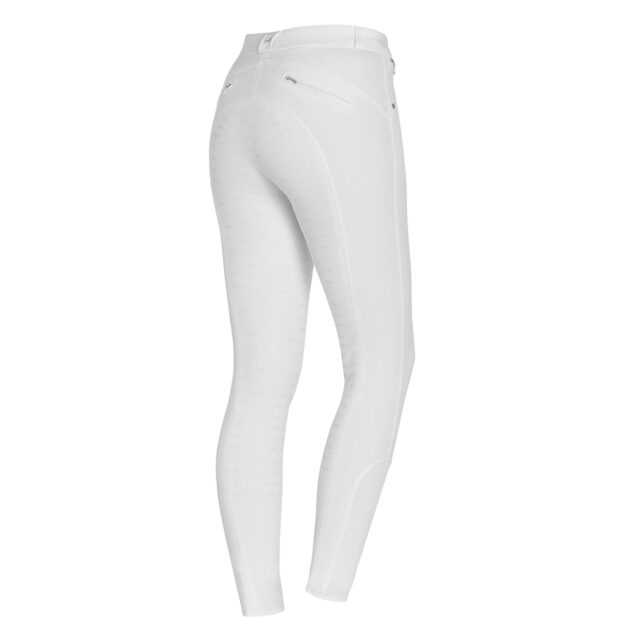 Schockemohle Cindy Ladies Full Seat, Mid Rise Breeches, White - Image 2