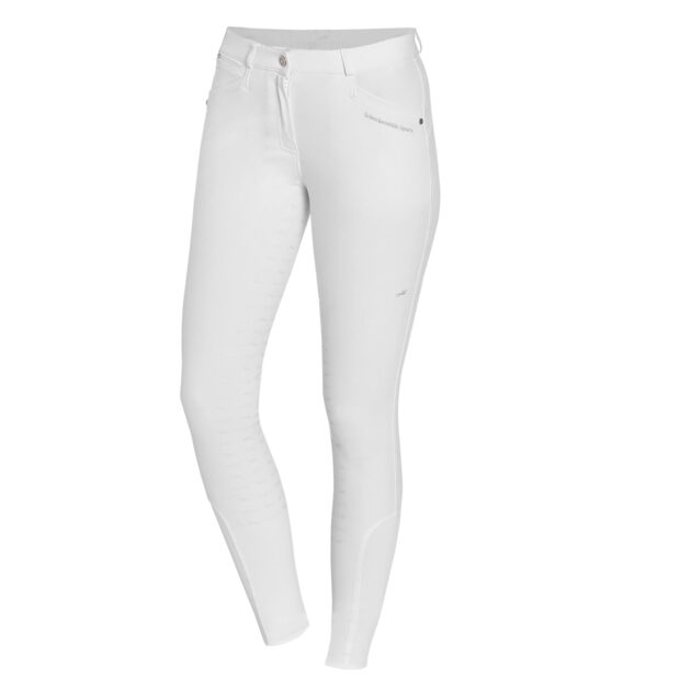 Schockemohle Cindy Ladies Full Seat, Mid Rise Breeches, White