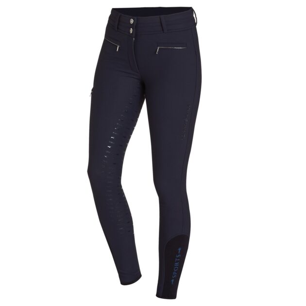 Schockemohle Winter Heather Mid Rise Breech Full Seat, True Navy