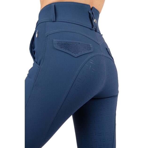 Montar Briella Yati High Rise Full Grip Breeches, Mid Blue