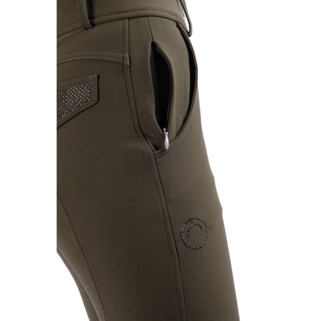 Montar Briella Yati High Rise Full Grip Breeches, Olive - Image 3