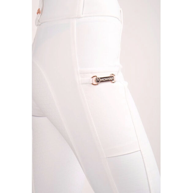 Montar Holly Yati Full Grip Mid Rise Breeches, White - Image 2