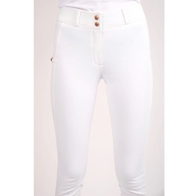 Montar Holly Yati Full Grip Mid Rise Breeches, White - Image 3