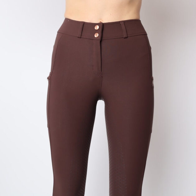 Montar Holly Yati Full Grip Mid Rise Breeches, Brown - Image 3