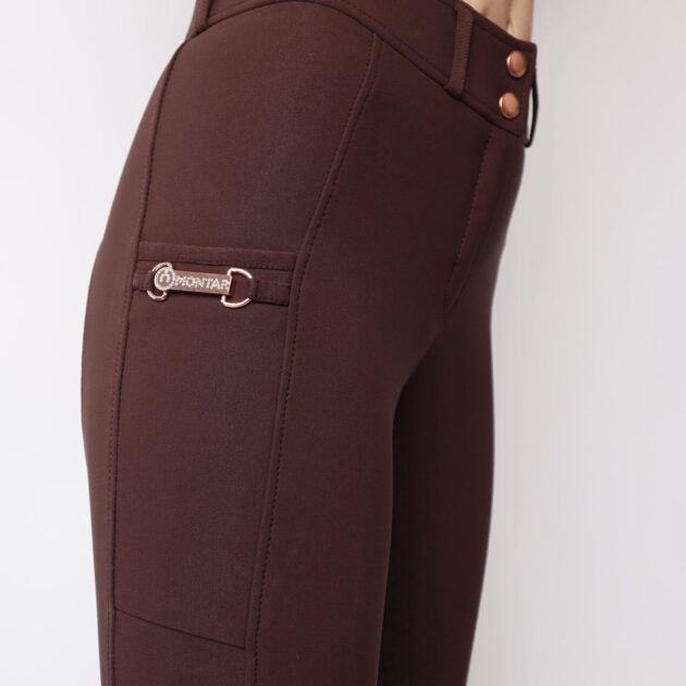 Montar Holly Yati Full Grip Mid Rise Breeches, Brown - Image 5