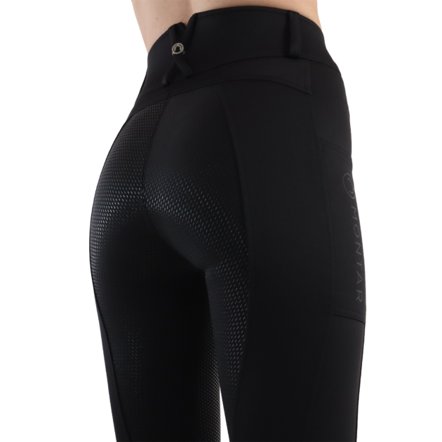 Montar MoMeadow Ladies Hybrid Pull On Riding Tights, Black - Image 5