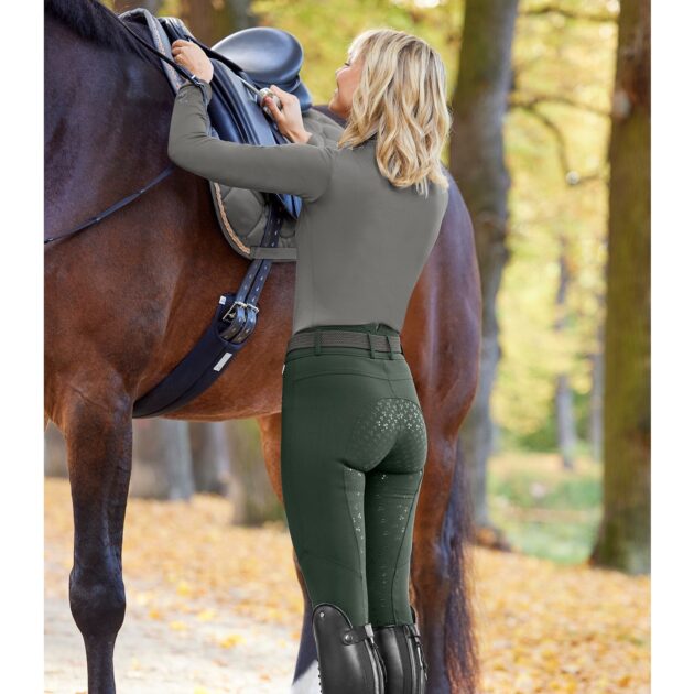 ELT Hella High Waist Silicone Full Grip Breeches, Emerald Green - Image 3