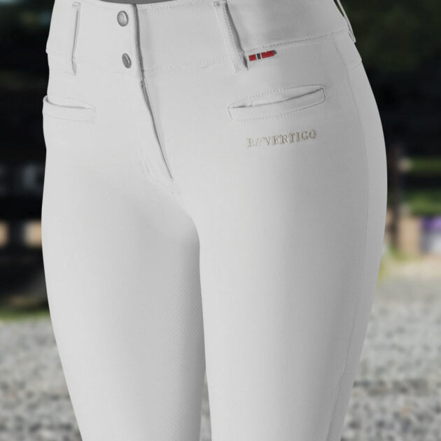 B Vertigo Tiffany Silicone Full Seat, High Rise Breeches, Bright White - Image 2