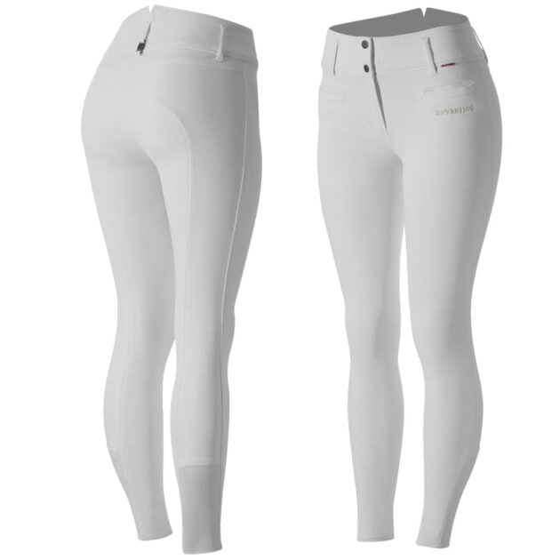 B Vertigo Tiffany Silicone Full Seat, High Rise Breeches, Bright White