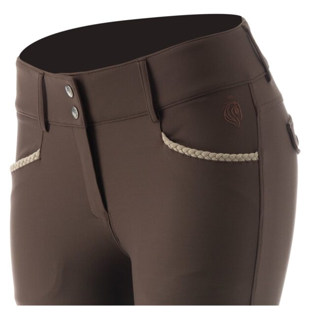 Equinavia Madeleine Womens Knee Patch Breeches, Earth Brown - Image 3