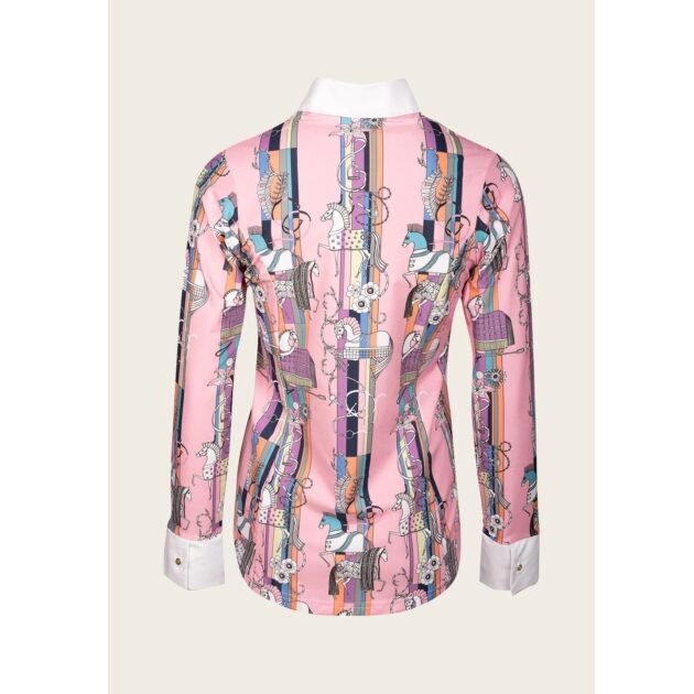 Espoir Equestrian Pink Cheval Celebration Ladies Quarter Zip Show Shirt - Image 2