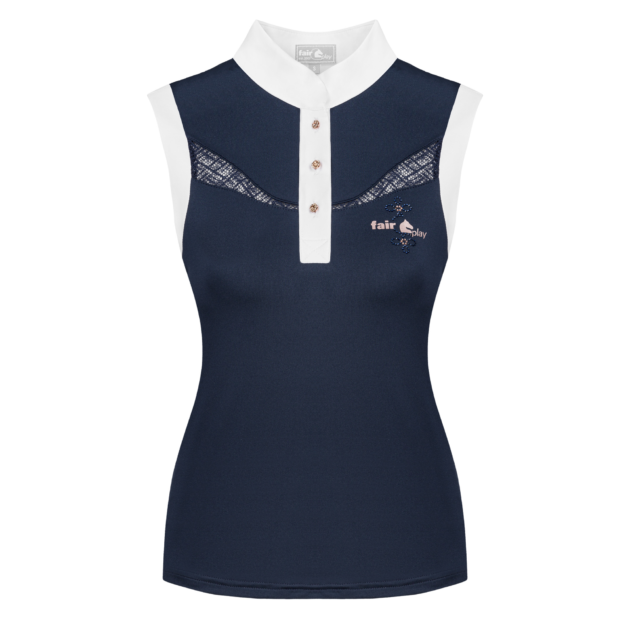 Fair Play Cecile Sleeveless Competition Shirt Rosegold, Navy