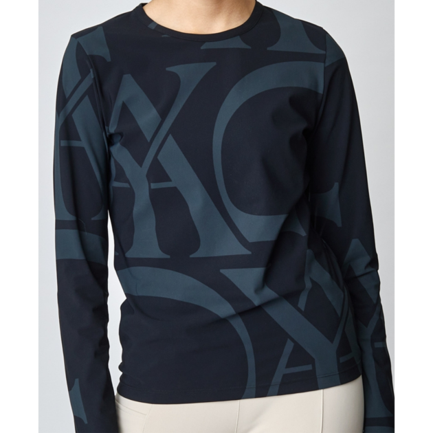 Yagya Ladies Monogram Long Sleeve Shirt, Black - Image 7