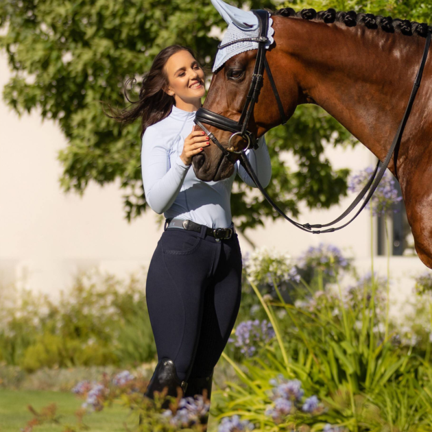 LeMieux Amara II Ladies Knee Grip Breeches, Navy - Image 5